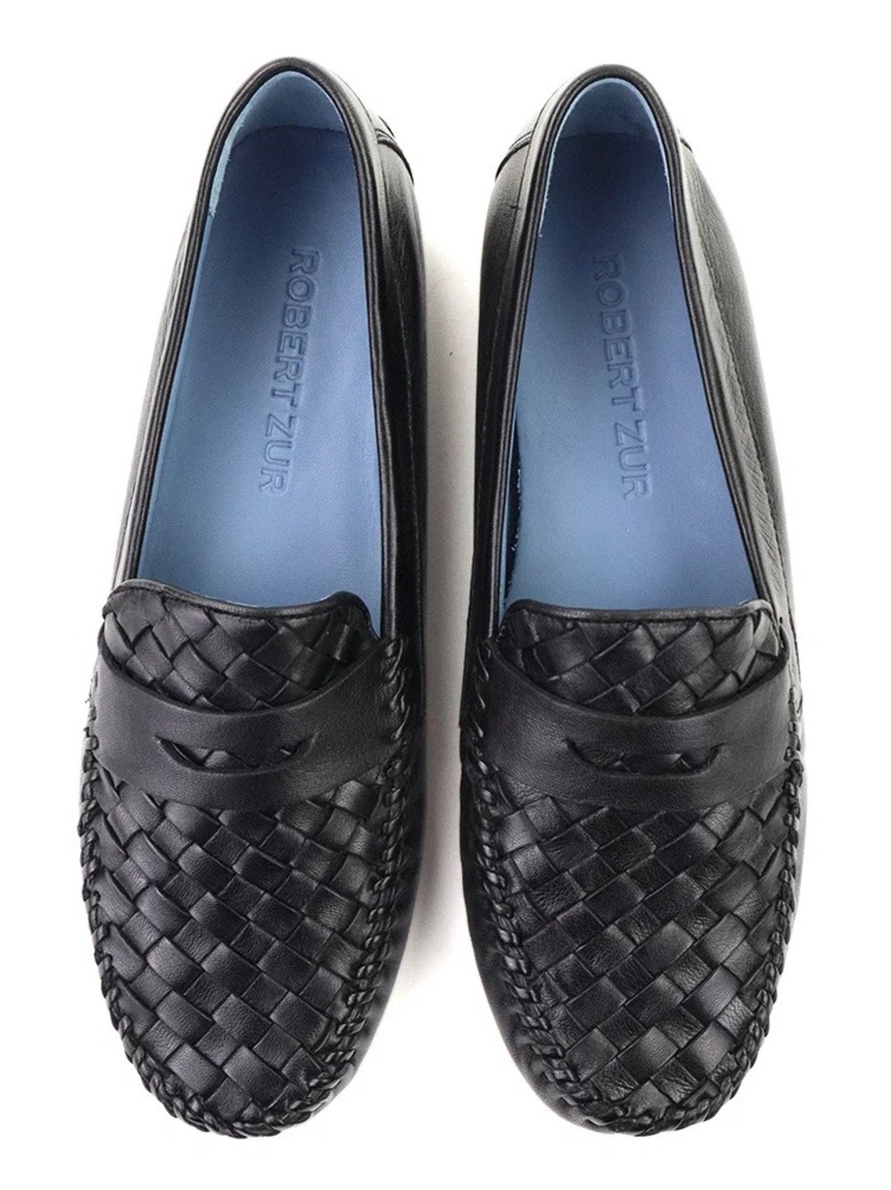 Robert Zur Black Woven Petra Penny Driving Loafers